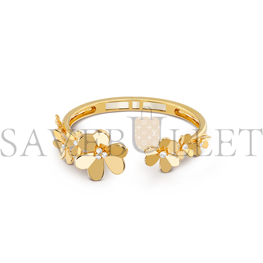 VAN CLEEF ARPELS FRIVOLE BRACELET, 7 FLOWERS, SMALL MODEL - YELLOW GOLD, DIAMOND  VCARP6L100